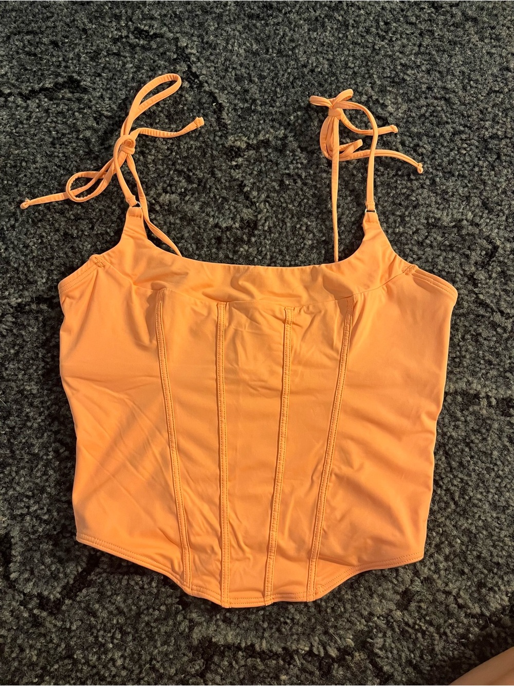 Gilly Hicks Orange Tie-Strap Corset Crop Top